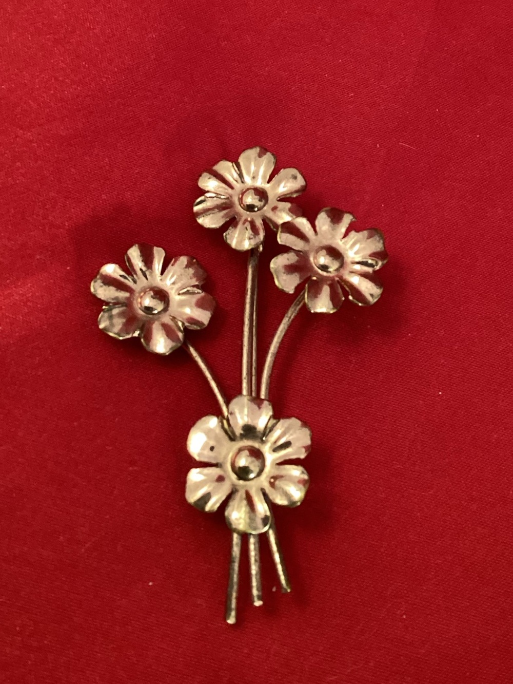 Copper tone Floral Bouquet Brooch